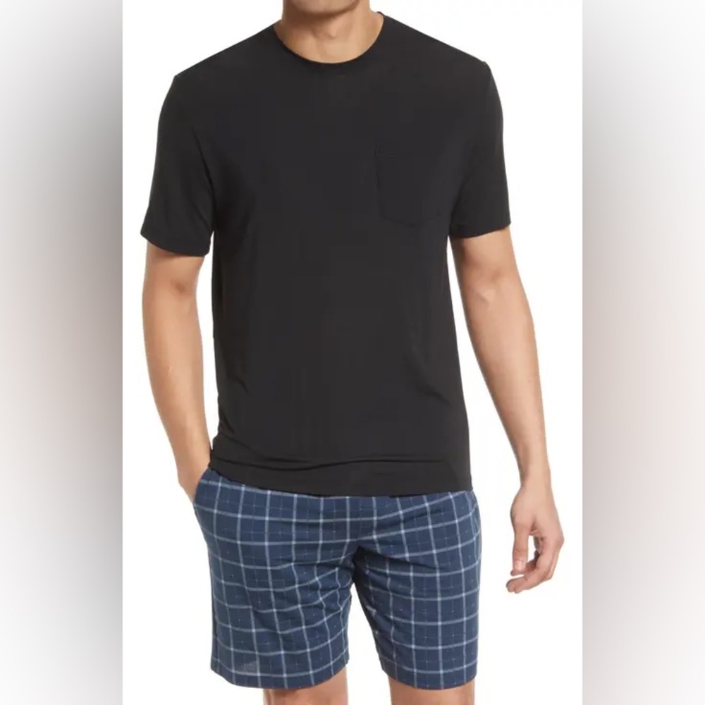 Tommy John Men’s Black Second Skin Pocket Sleep T-Shirt SZ Large